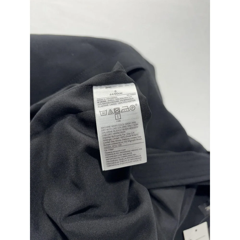 Banana Republic Skirt Womens 6 Black Belted Stretch Knee Length Pencil Work‎